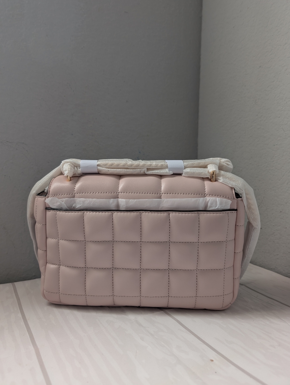 NWT Michael Kors Soho Large Quilted Shoulder Bag in Powder Blush - Picture 3 of 4